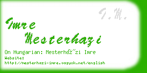 imre mesterhazi business card